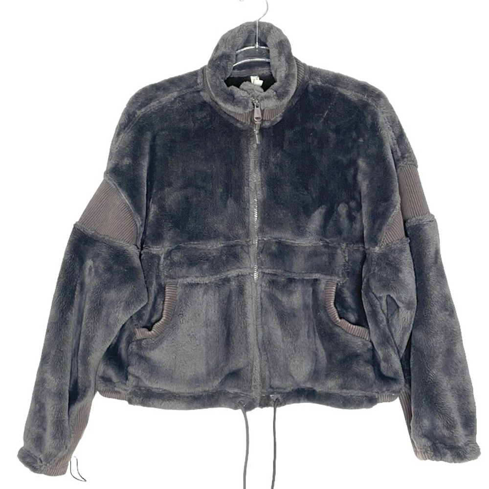 FP MOVEMENT SEEING STARS OVERSIZE FLEECE COZY GRAY SHORT JACKET SZ XS-S - Picture 4 of 12